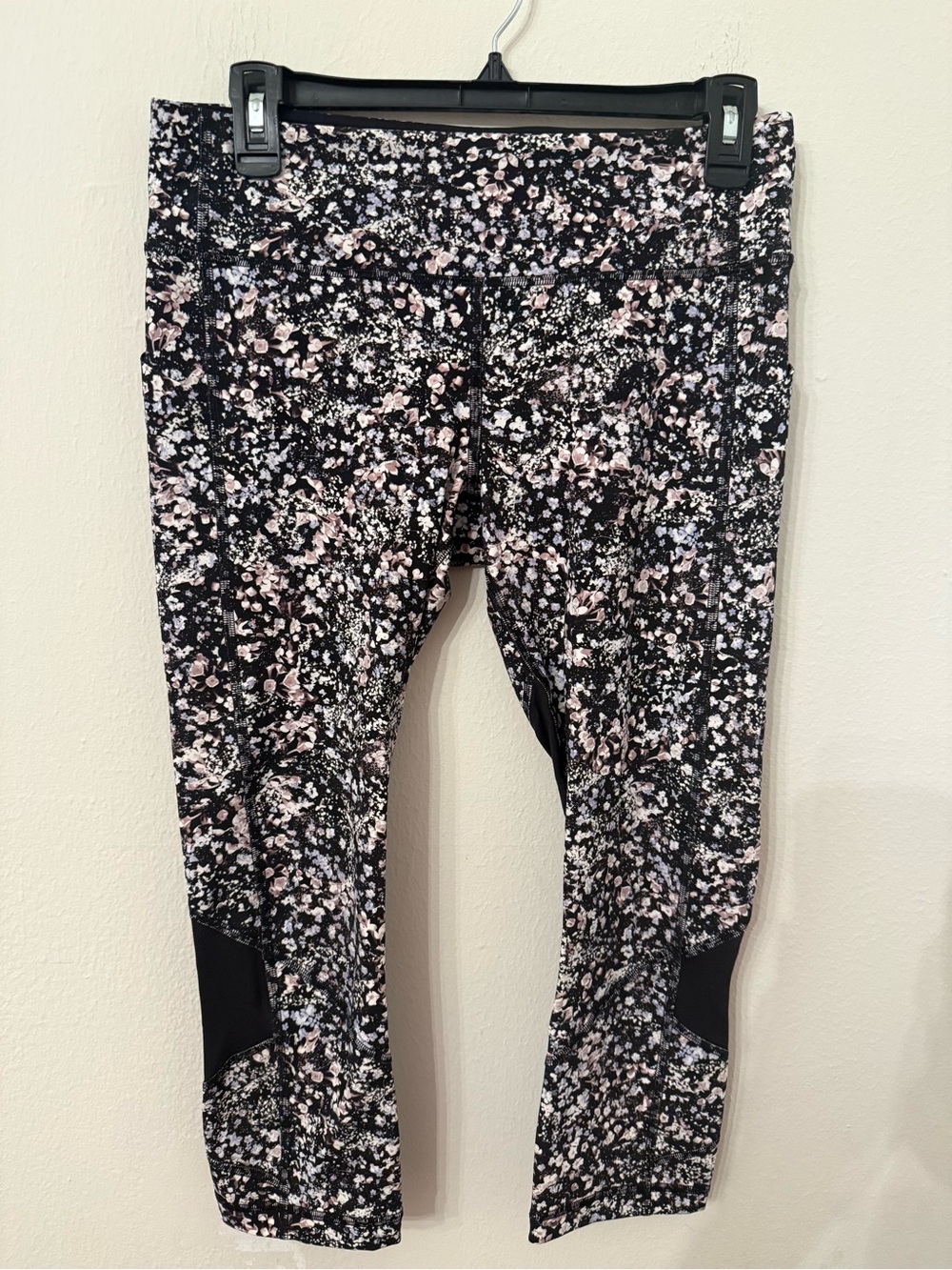 lululemon athletica Black & Pink Floral Print Leggings